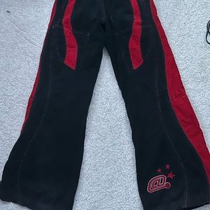 @girl red and black corduroy race pants size 1